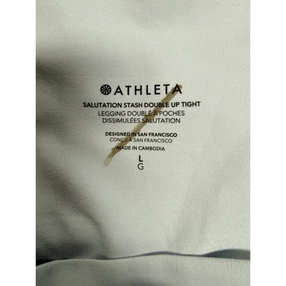 Athleta Salutation Stash Double Up Tight Leggings Navy Blue Size L NWOT - Picture 3 of 7